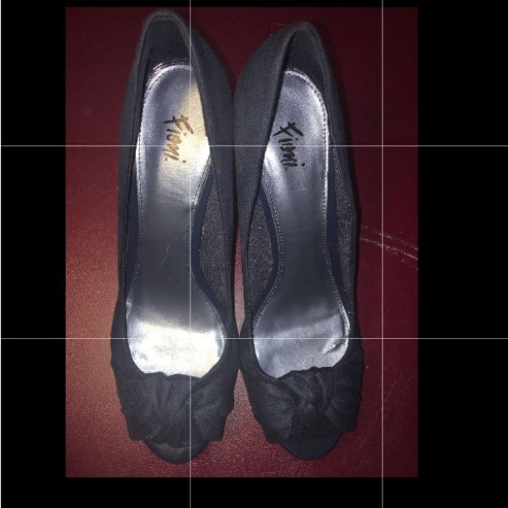Blue Suede Open Toe Pumps Size 10!